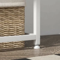 HOMCOM Masă Consolă pentru Hol cu Raft Deschis, din Oțel și PAL, 100x30x87 cm, Alb(m-12)