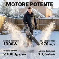 Outsunny Soffiatore per Foglie Cordless 36V, Motore 1000W, 2 Batterie 4000mAh e Caricatore incluso(m-4)
