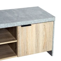 HOMCOM TV Stand for TV up to 55", 2 Doors TV Cabinet with Open Shelves, TV Unit TV Table for Living Room Bedroom Entertainment Room, 120L x 40W x 44H, Grey(m-7)