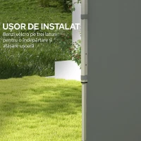 Outsunny Panouri Laterale pentru Foisor cu Usi cu Fermoar, pentru Foisoare Pliabile de 3x3(m) sau 3x6m, Gri Inchis(m-6)