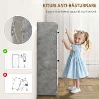 HOMCOM Scarpieră Slim cu 2 Sertare Rabatabile și 3 Compartimente Deschise, Capacitate 15 Pantofi, 83x24x90.5 cm, Gri(m-7)