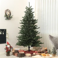 HOMCOM Árbol de Navidad Artificial 210 cm con 793 Ramas y Soporte de Acero Árbol Navideño para Salón Interior Verde(m-10)