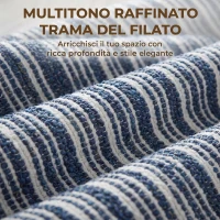 HOMCOM Poltrona Salotto Imbottita in Tessuto Effetto Lino con Braccioli, Cuscino Lombare e Seduta Ampia, Blu(m-5)