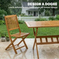 Outsunny Set da Pranzo da Giardino 5 Pezzi, Tavolo e 4 Sedie Pieghevoli(m-7)