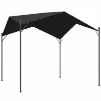 Outsunny Pergola Pavillon 3x3m Wasserabweisend Stabil winterfest Sonnenschutz mit Satteldach Dreiecksverstrebungen