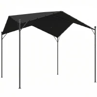 Outsunny Pergola Pavillon 3x3m Wasserabweisend Stabil winterfest Sonnenschutz mit Satteldach Dreiecksverstrebungen(m-1)
