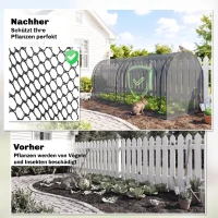 Outsunny 2,49 x 1,2 m Gartennetz, Pflanzenschutzzelt mit Tür, Winddichtes Schädlingsschutznetz mit Stahlrahmen, Schwarz(m-4)