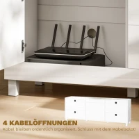 HOMCOM TV-Schrank für Fernseher bis zu 75 Zoll, modernes Entertainment-Center mit 2 Schränken und 2 Schubladen, Hochglanz Weiß(m-7)