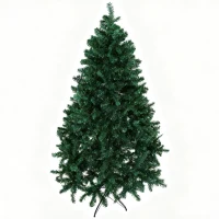 HOMCOM Albero di Natale Artificiale Alto 180cm con 1000 Rami Rigogliosi Base in Acciaio(m-1)
