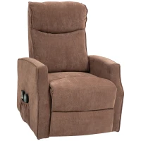 HOMCOM Fotoliu Relax Electric cu Funcție de Ridicare, 8 Puncte de Masaj, Reclinabil până la 135° cu 2 Telecomenzi, Maro(m-17)