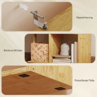 HOMCOM Bibliotecă Modernă Asimetrică cu 5 Rafturi din Bambus, 62,5 x 23 x 165 cm, Culoare Lemn Natural(m-6)