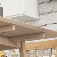 HOMCOM Masă Pliabilă Compactă cu 2 Extensii pentru 2-4 Persoane, din Lemn de Pin, Culoare Lemn Natural(m-8)
