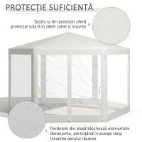 Outsunny Pavilion hexagonal de grădină cu dublă intrare, din metal și poliester, 3.94x3.94x2.5 m, crem(m-4)