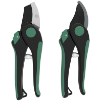 Outsunny Gartenwerkzeug Set 2 Stück Garten Werkzeug aus Metall Gartengeräte mit Gartenschere Grün+Schwarz