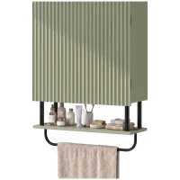 HOMCOM Bathroom Wall Cabinet Modern Space Saver Wall Mounted Cabinet Doors Storage Green(m-15)