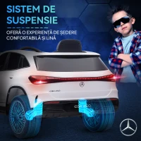 HOMCOM Mașinuță Electrică pentru Copii 3-8 Ani cu Telecomandă, Faruri și Claxon, 111,5x69x52,5 cm, Alb și Negru(m-8)