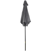Outsunny Parasol de Terraza Exterior con Techo de Ventilación Poste Desmontable de Aluminio para Jardín Patio Gris Oscuro(m-11)