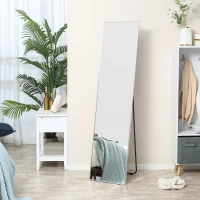 HOMCOM Full Length Mirror, Freestanding or Wall-Mounted Dressing Mirror with Stand for Bedroom, Living Room, 160 x 40 cm, Black Frame(m-10)