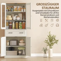 HOMCOM Freistehender Küchenschrank, Vorratsschrank mit verstellbaren Regalböden und Schublade für Wohnzimmer, Esszimmer(m-5)