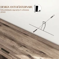 HOMCOM Bufet în stil industrial cu sertar și 3 dulapuri, din lemn maro, 120x36,5x70 cm(m-6)