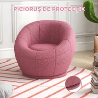 HOMCOM Fotoliu mini modern din pluș cu tapițerie groasă, 60x56x48cm, roz(m-6)