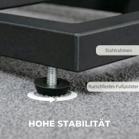 HOMCOM Beistelltisch mit Stofftasche, Couchtisch mit Stahlrahmen, Kompakter Sofatisch, Schwarz(m-6)