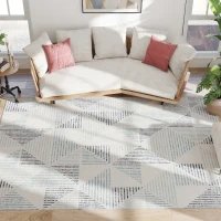 HOMCOM Modern Area Rug, Geometric Pattern Non-Slip Washable Rug, Soft Floor Carpet for Living Room, Bedroom, Dining Room, Home Office, 290 x 200 cm, Multi-Coloured(m-11)