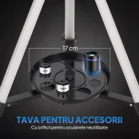 Outsunny Telescop Astronomic 70mm cu 2 Lentile Oculare și Adaptor Smartphone, 80x80x135 cm, Alb și Negru(m-8)