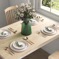 HOMCOM Tavolo da Pranzo 4 Posti con Piedini Antiscivolo, in Legno di Pino, 120x75x75 cm(m-7)