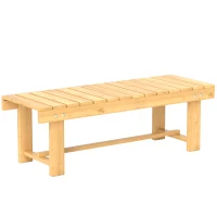 Outsunny 2-Sitzer Gartenbank Holz, wetterfest Sitzbank, Gartenmöbel mit Wasserresistente Lackierung, Parkbank 250kg belastbar, Holzbank für Balkon Terrasse, Garten, 110 x 38 x 35 cm Naturholz(m-11)