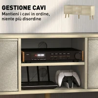 HOMCOM Mobile TV Fino a 50" con 2 Cassetti Removibili e 2 Ripiani Aperti, 110x29x46.5cm, Color Legno Beige(m-6)