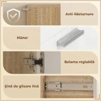 HOMCOM Mobilier Bucătărie 174 cm cu Sertar, Rafturi, Blat și Orificiu pentru Cabluri(m-7)