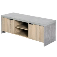 HOMCOM TV Stand for TV up to 55", 2 Doors TV Cabinet with Open Shelves, TV Unit TV Table for Living Room Bedroom Entertainment Room, 120L x 40W x 44H, Grey(m-8)