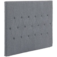 HOMCOM Cabeceira de Cama 160cm Cabeceira de Cama Estofada em Linho e Acolchoada 2 Formas de Uso 160x7x120 cm Cinza(m-1)