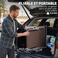 Outsunny Transat Bain de Soleil Pliable Dossier Inclinable Multi-positions et Pare-Soleil réglable 187x58x36cm marron(m-7)