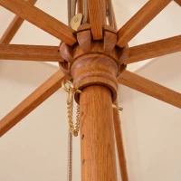 Outsunny Parasol de Grădină 3x3m cu 8 Stecche din Bambus și Acoperiș Parasol cu 2 Nivele, Gri(m-14)