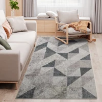 HOMCOM Tapete de Sala de Estar Moderno 230x160cm Tapete Geométrico com Base Antiderrapante Multicor(m-10)