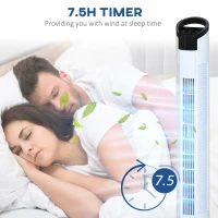 HOMCOM 31" Freestanding Tower Fan, 3 Speed 3 Mode, 7.5H Timer, Oscillating, LED Panel, Remote Control, 31 Inch Standing Fan, White(m-7)