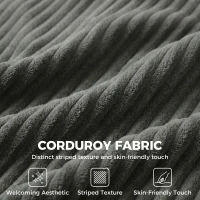 HOMCOM 3 Seater Sofa with Wide Seat, Corduroy Fabric Couch with Deep Seat, Spring Cushion, Light Grey(m-6)