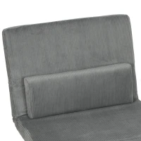 HOMCOM Sillón Cama 3 en 1 Abatible de Pana con Función de Cama Respaldo Regulable y Cojín Gris Oscuro(m-8)