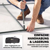 Outsunny 2,49 x 1,2 m Gartennetz, Pflanzenschutzzelt mit Tür, Winddichtes Schädlingsschutznetz mit Stahlrahmen, Schwarz(m-5)