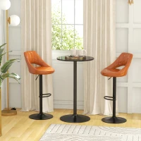 HOMCOM Tavolo Bar e Tavolo da Cucina Alto Rotondo, Ø60x102 cm, Nero(m-2)