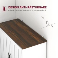 HOMCOM Bufet Bucătărie Modern cu 2 Uși și Raft Reglabil din Lemn, 80x39,7x80cm, Alb(m-5)