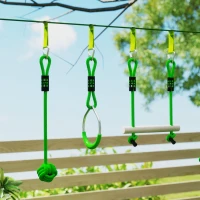 AIYAPLAY 3 Zipline-Kits, Kinder-Seilbahn-Set, bis zu 50 kg belastbar, Grün(m-8)