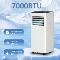 HOMCOM Aer Condiționat Portabil 4 În 1 cu Wifi, 7000 Btu, Alb(m-4)