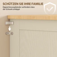 HOMCOM Freistehender Küchenschrank, Vorratsschrank mit verstellbaren Regalböden und Schublade für Wohnzimmer, Esszimmer(m-7)