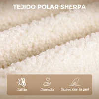 HOMCOM Silla Mecedora de Borreguito Sillón Balancín Oscilante 40° con Patas de Madera de Haya Carga 120 kg 71x98x101 cm Beige(m-7)