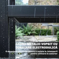 Outsunny Cărucior pentru Grătar de Exterior cu Blat din Oțel Inoxidabil, Cârlige și Mâner Lateral, Negru(m-8)