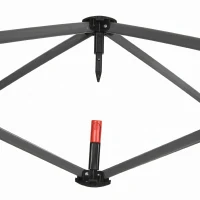 Outsunny Pavilion pliabil 3 x 3 (m) cu plase si geanta de transport cu rotile, cort de evenimente cu inaltime reglabila, cort de gradina, curte, bej(m-9)