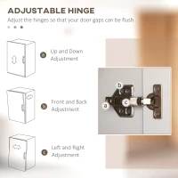 HOMCOM Freestanding Kitchen Cupboard, 4-Door Storage Cabinet Organiser with Adjustable Shelves White Wood Effect(m-7)